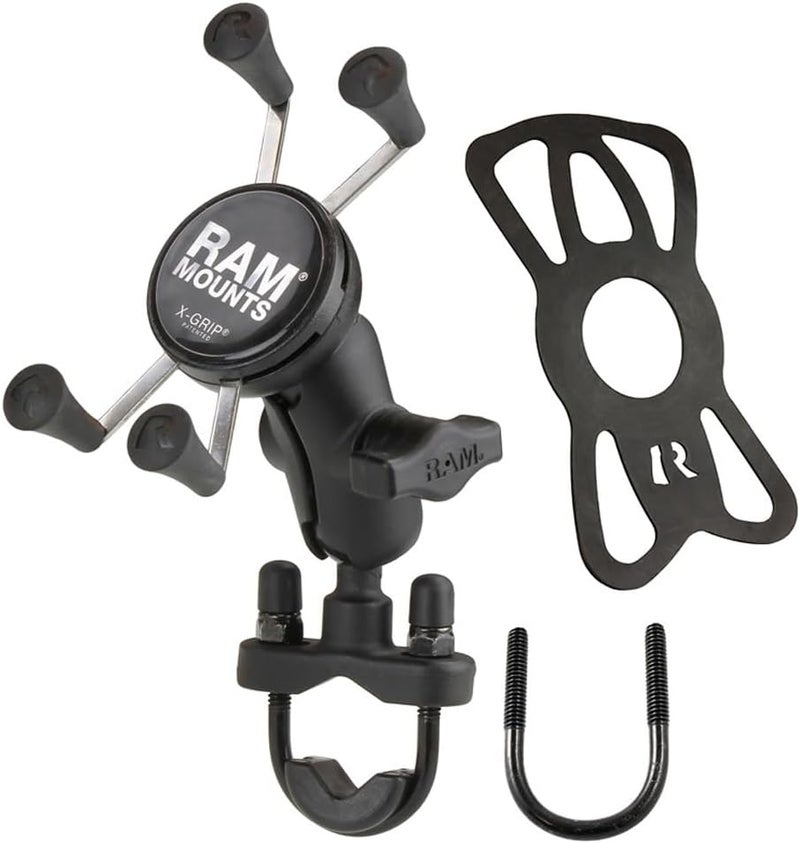 RAM Mounts X-Grip Small Phone Mount with Handlebar U-Bolt Base RAM-B-149Z-A-UN7U with Short Arm for Motorcycle, ATV/UTV, Bike - Image 2